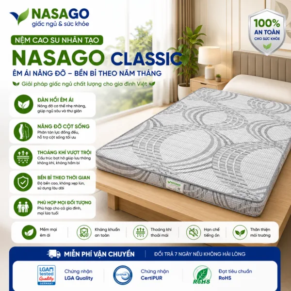 Nệm Cao Su Nhân Tạo NASAGO Classic