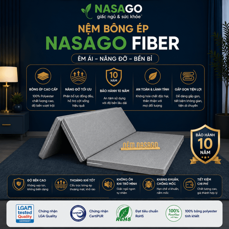 Nệm Bông Ép Cao Cấp NASAGO Fiber