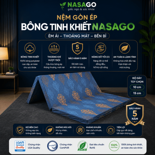 Nệm Bông Ép Tinh Khiết Giá Rẻ