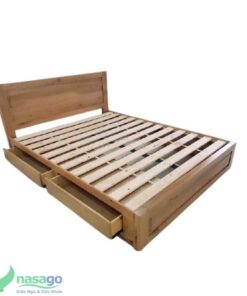 Giường ngủ gỗ sồi mỹ có hộc kéo