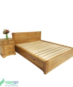 giường ngủ nhật gỗ sồi pano