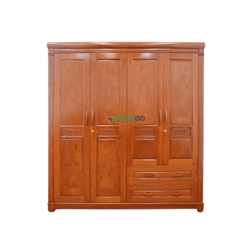 Tủ Quần Áo Gỗ Xoan Đào 4 Cánh