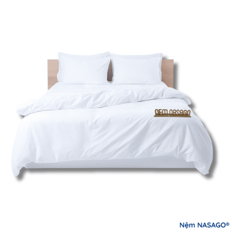 bộ chăn drap khách sạn trắng trơn