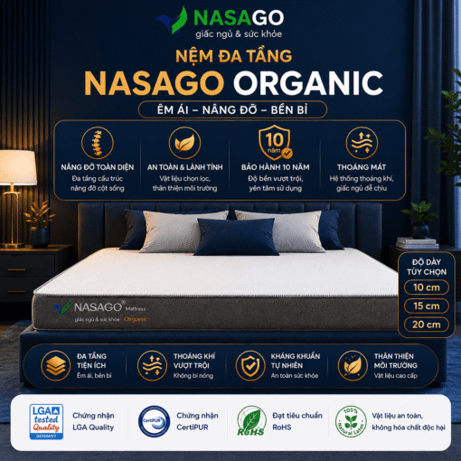 Nệm Cao Su Đa Tầng Organic