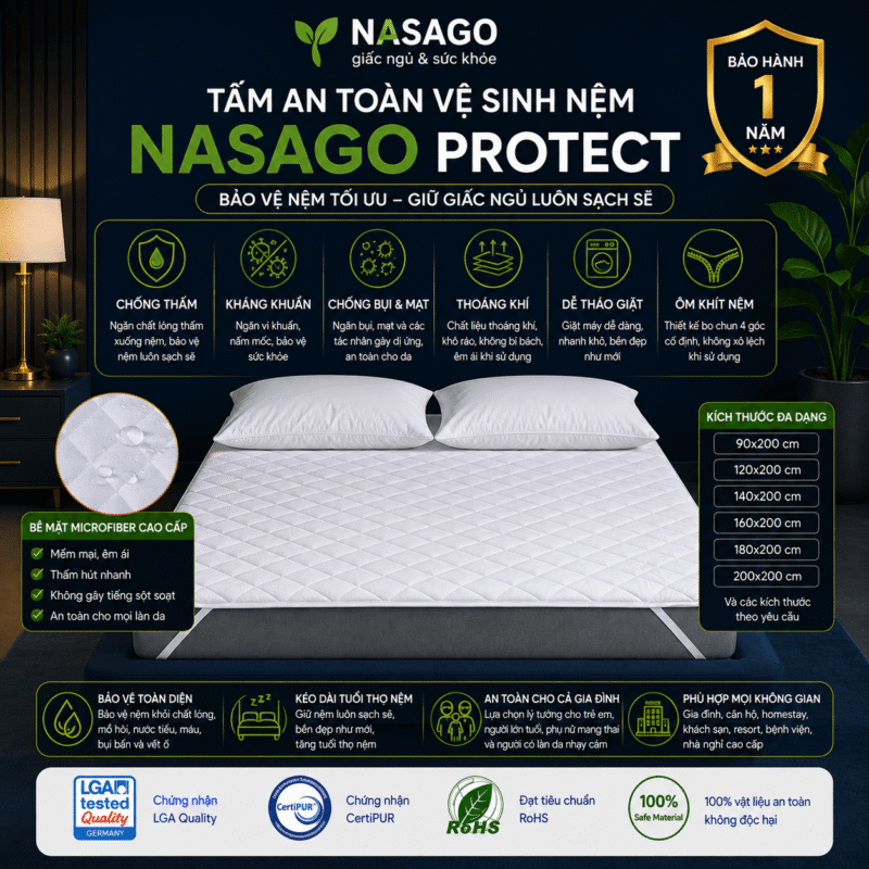 Tấm an toàn vệ sinh nệm cao cấp NASAGO