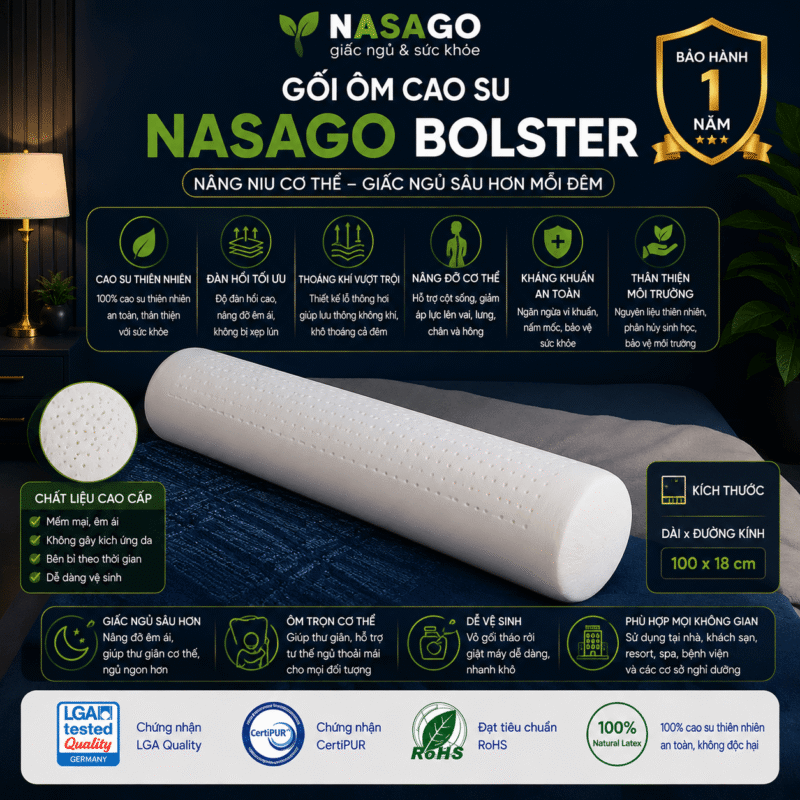 Gối Ôm Cao Su NASAGO Bolster