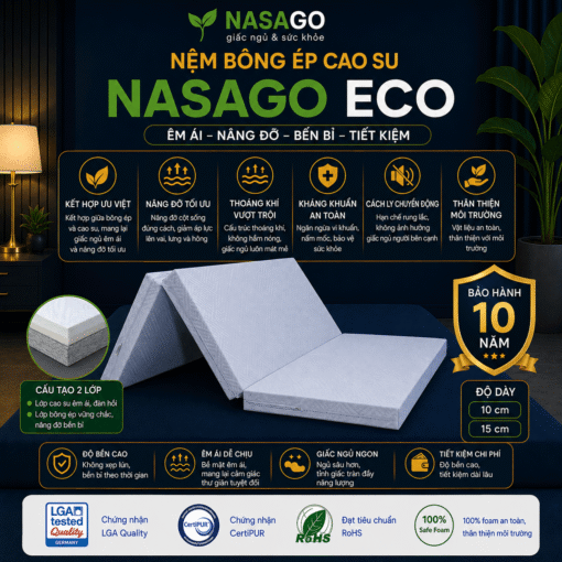 Nệm cao su bông ép NASAGO Eco